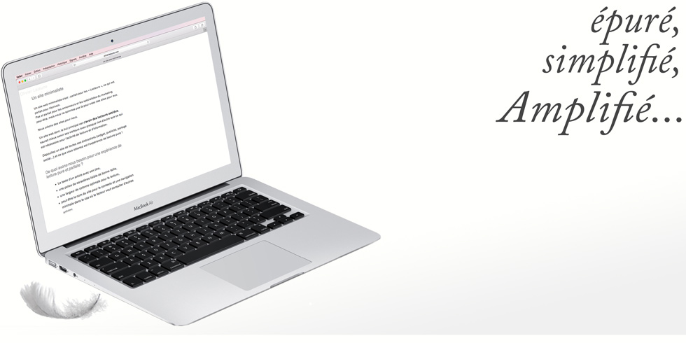 Affichage d'un site web minimaliste sur un Macbook® avec le navigateur Safari